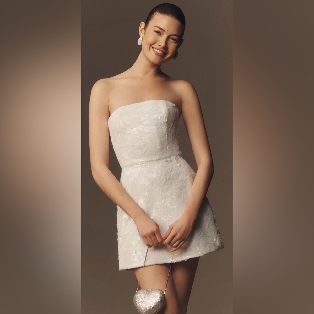 Anthropologie mini white dress